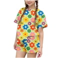 thumbnail image 1 of Cethrio Girls Summer Outfit Sets 2 Piece, Short Sleeve Crew Neck Fashion Kids' Clothing Sets Green Size 14-16, 1 of 5