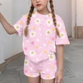 thumbnail image 1 of Cethrio Girls Summer Outfit Sets, Casual Crewneck Short Sleeve Two Piece Kids' Clothing Sets Multicolor Size 5T, 1 of 7