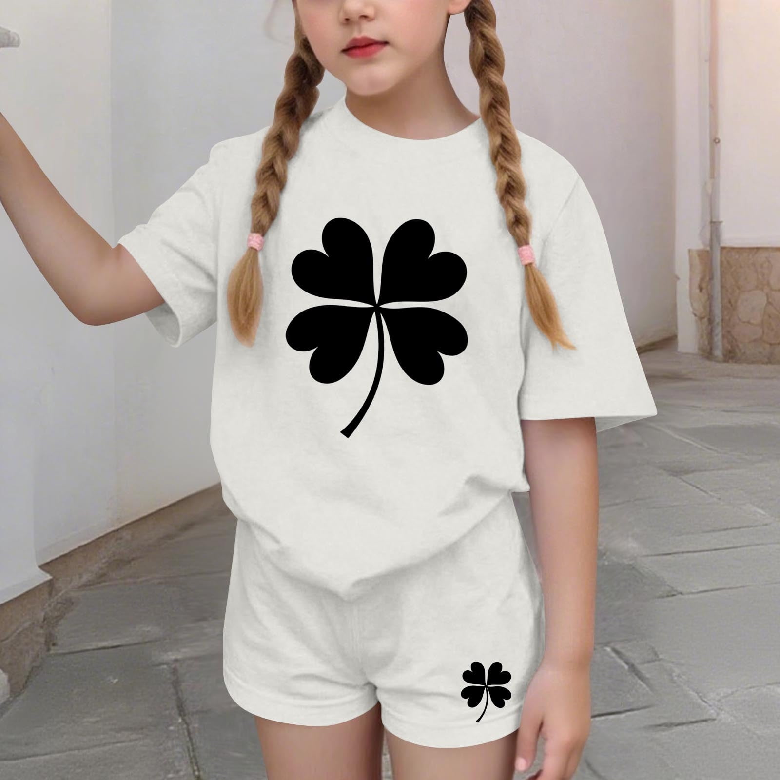 Cethrio Girls Summer Outfit Sets, Casual Short Sleeve Graphic 2 PC ...