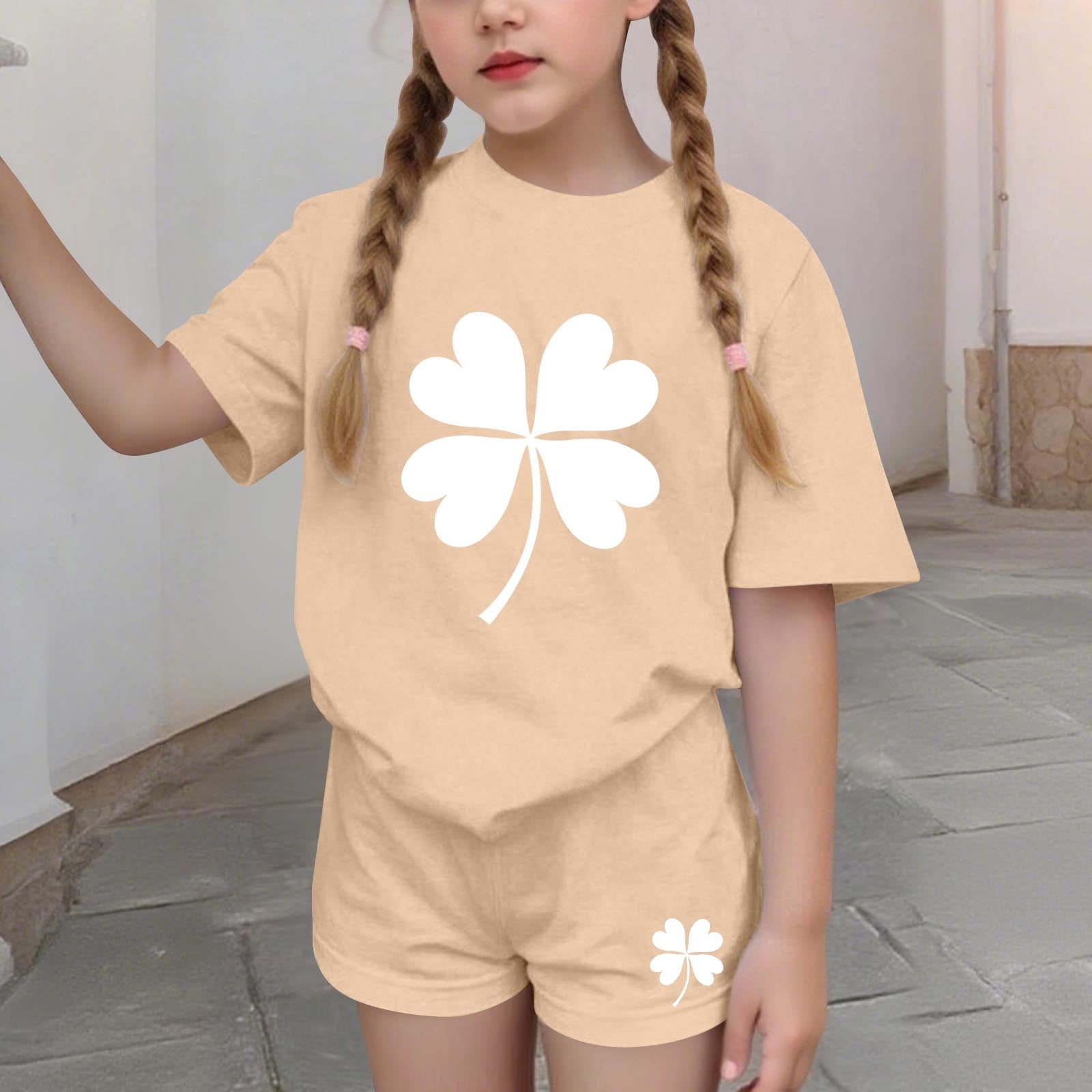 Cethrio Girls Summer Outfit Sets, Graphic Casual Short Sleeve 2 PC ...