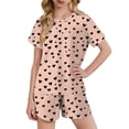 thumbnail image 1 of Cethrio Girls Summer Outfit Sets, Short Sleeve Casual Crewneck Printed Girls' 2 Piece Sets Beige Size 10-12, 1 of 8