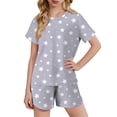 thumbnail image 1 of Cethrio Girls Summer Outfit Sets, Short Sleeve Crewneck Casual Soft Girls' 2 Piece Sets Gray Size 6, 1 of 8