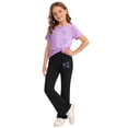 thumbnail image 1 of Cethrio Girls Summer Outfit Sets Short Sleeve, Short Sleeve 2 Piece School Kids' Clothing Sets Purple Size 2-3 T, 1 of 4
