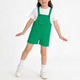 thumbnail image 1 of Cethrio Girls Summer Overalls, Adjustable Casual School Sleeveless Short Jumpsuits Green Size 3-4 T, 1 of 5