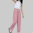 thumbnail image 1 of Cethrio Girls Summer Pants, Cotton Elastic Waist Casual Thin Athletic Pants Pink Size 10-12 T, 1 of 3