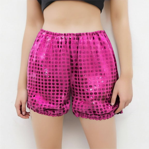 Cethrio Girls Summer Shorts, Elastic Waist Summer Gifts Performance Dancewear Shorts Hot Pink Size 10-12 T