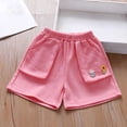 thumbnail image 1 of Cethrio Girls Summer Shorts Size 10-12 T, Casual Cotton Elastic Waist Holiday Shorts with Pockets Pink, 1 of 7