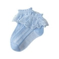 thumbnail image 1 of Cethrio Girls Summer Socks, 1 Pack Breathable Dancing Cotton Ruffle Socks Blue Size 7-10T, 1 of 6