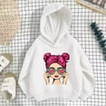 thumbnail image 1 of Cethrio Girls Sweatshirts, Long Sleeve Hooded Pullover Spring and Autumn Tops White Size 7 T, 1 of 6