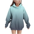 thumbnail image 1 of Cethrio Girls Sweatshirts, Loose Fit Thermal Gradient Print Pullover Girls Hoodies Gray Size 7-8 T, 1 of 8