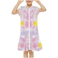 thumbnail image 1 of Cethrio Girls Swimsuit Coverups, Holidays Short Sleeve Beach Zip-up Bathing Suit Robe Multicolor Size 3-4 T, 1 of 4