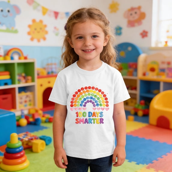 Cethrio Girls T Shirts, School Cotton Short Sleeve Graphic Tees Summer Tops White Size 3-4 T