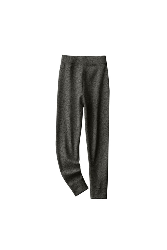 Girls Thermal Pants, Cotton Elastic Waist Casual Elastic Bottom Winter Bottoms Gray Size 14-16