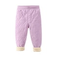 thumbnail image 1 of Cethrio Girls Thermal Pants, Soft Thickened Fleece Elastic Waist Winter Pants Purple Size 13-14 T, 1 of 5