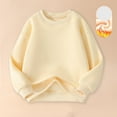 thumbnail image 1 of Cethrio Girls Thermal Sweatshirts, Long Sleeve Crew Neck Pullover Cotton Fall Winter Tops Yellow Size 9-10 T, 1 of 3