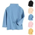 thumbnail image 1 of Cethrio Girls Thermal Tops, Soft Half Turtleneck Fall Winter Casual Long Sleeve Undershirts Blue Size 6T, 1 of 9