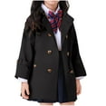 thumbnail image 1 of Cethrio Girls Trench Coats, Casual Cotton Long Sleeve Lapel Collar School Uniform Jackets Black Size 7-8, 1 of 5