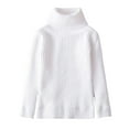 thumbnail image 1 of Cethrio Girls Turtleneck Sweaters, Pullover Casual Thermal Knitting Cotton Winter Clothing White Size 10-12, 1 of 2