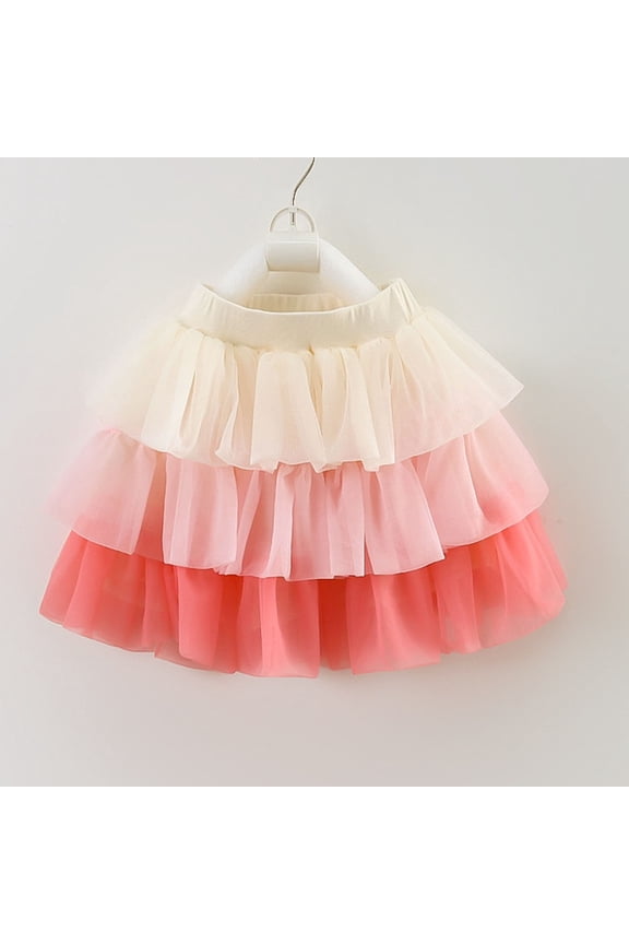 Girls Tutu Skirts, Cute Mesh Birthday Dancing Summer Clothes Watermelon Red Size 7-8 T