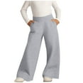 thumbnail image 1 of Cethrio Girls Wide Leg Sweatpants Size 10-12T, Casual Warm Open Bottom Relaxed Fit Athletic Pants Gray, 1 of 3
