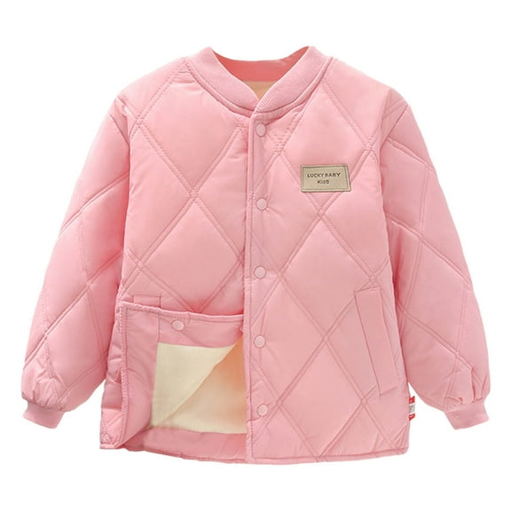 Cethrio Girls Winter Coats, Thermal Windproof Cotton Zip up Bomber Jackets Pink Size 14-16