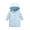 thumbnail image 1 of Cethrio Girls Winter Coats, Zip up Mid-length Thermal Windbreaker Puffer Jackets Blue Size 10-12, 1 of 2