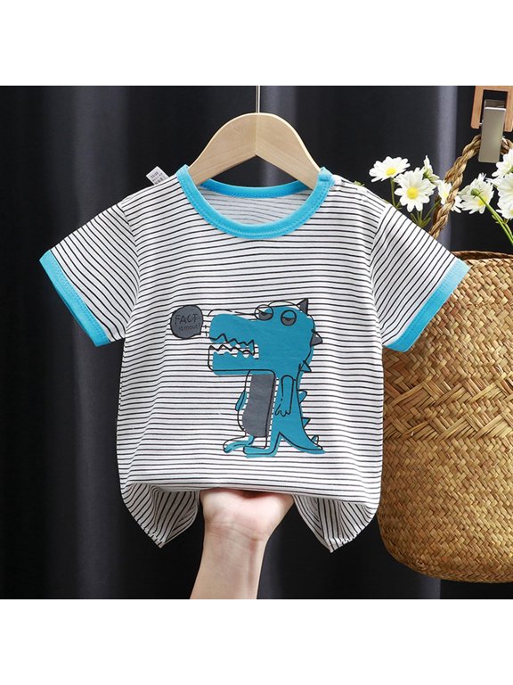 Graphic T Shirts for Boys, Short Sleeve Cotton Casual 2025 Summer Tops Gray Size 3 T