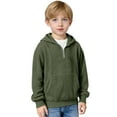 thumbnail image 1 of Cethrio Hoodies for Boy, Half-zip Casual Pullover Long Sleeve Boys Sweatshirts Army Green Size 14, 1 of 4
