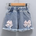 thumbnail image 1 of Cethrio Jeans Shorts- Summer Elastic Cotton Casual Girls Shorts Pink Size 4-5 Years, 1 of 8