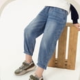 thumbnail image 1 of Cethrio Jeans for Boys 2026, Elastic Waist Relaxed Stretchy Casual Denim Pants with Pockets Blue Size 14-16, 1 of 8
