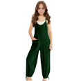 thumbnail image 1 of Cethrio Jumpsuits for Girls, Casual Sleeveless Summer One Piece Rompers & Overalls Green Size 13-14 T, 1 of 8