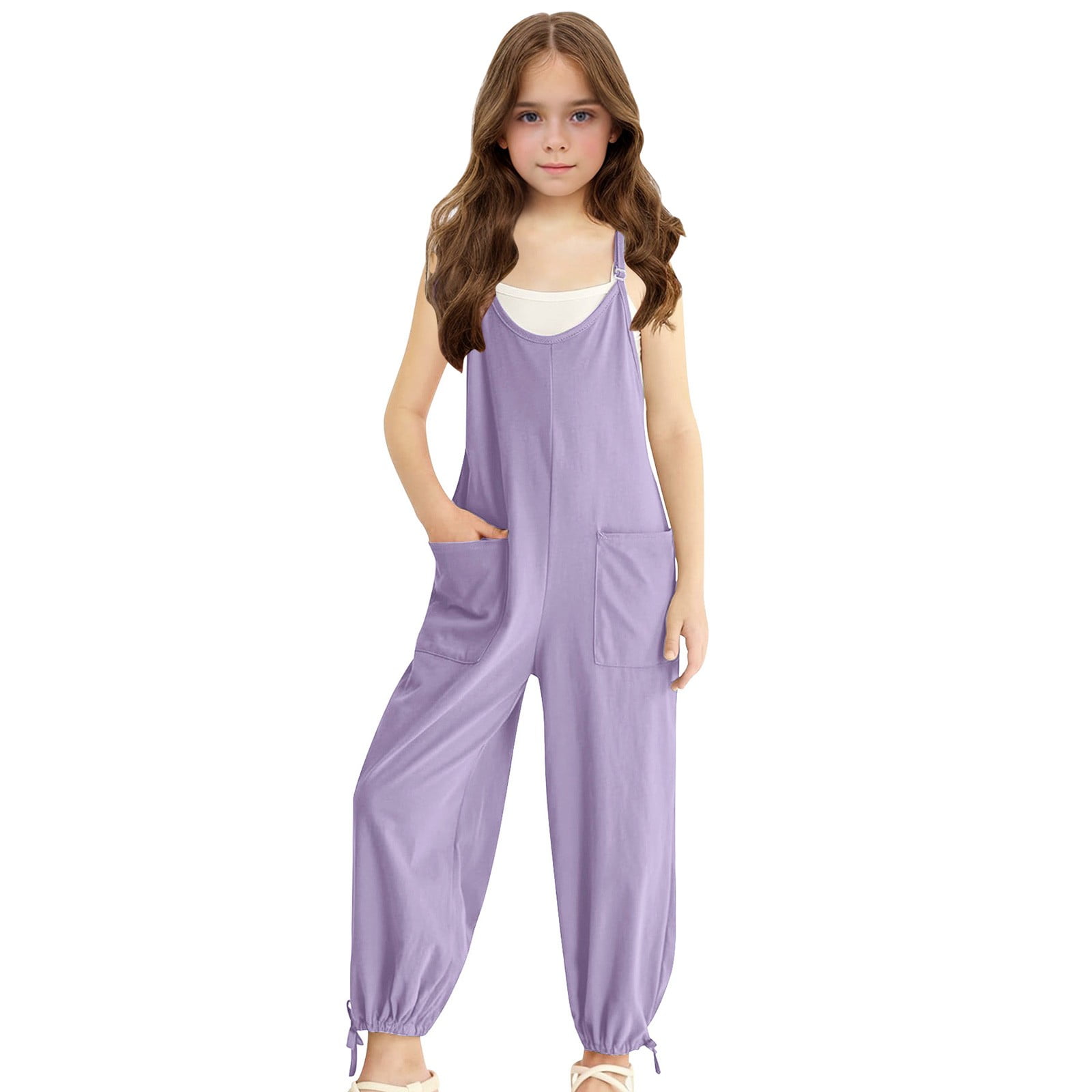 Cethrio Jumpsuits for Girls, One Piece Casual Summer Sleeveless