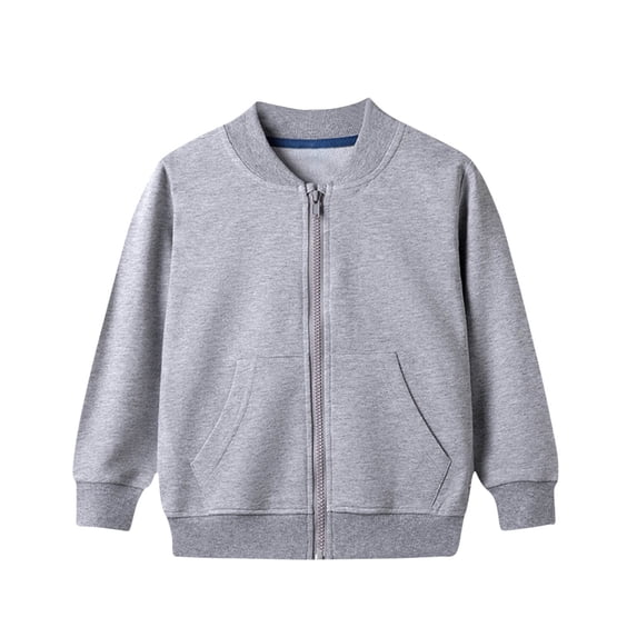 Cethrio Kids Boys Bomber Jackets, Long Sleeve Casual Cotton Spring Fall Coats Gray Size 8-10 T