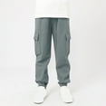 thumbnail image 1 of Cethrio Kids Boys Cargo Pants, Cotton Elastic Waist Lightweight Sweatpants Dark Gray Size 8-9 T, 1 of 6