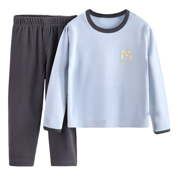 Cethrio Kids Boys Girls Pajama Sets, 2 Piece Soft Long Sleeve Tops and Pants Set Blue Size 3 T