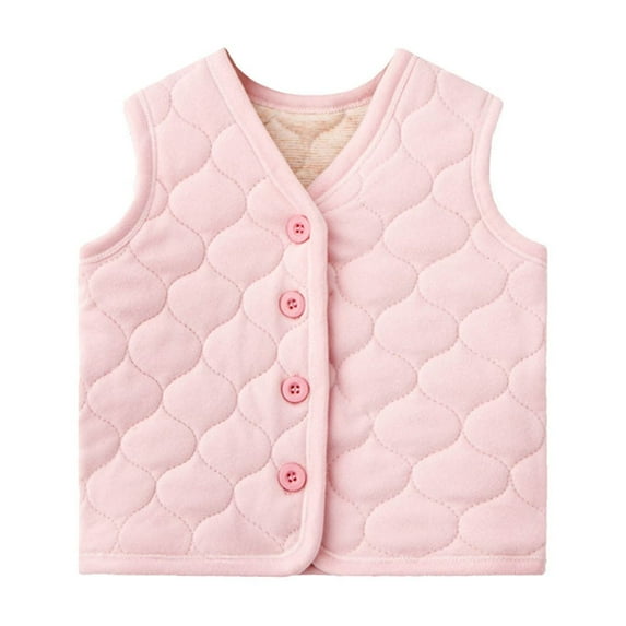 Cethrio Kids Boys Girls Vests, Sleeveless Cotton Warm V Neck Winter Jackets Pink Size 11-13 T