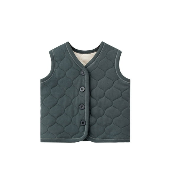 Cethrio Kids Boys Girls Vests, Sleeveless Warm Cotton V Neck Winter Jackets Gray Size 11-13 T