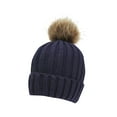 thumbnail image 1 of Cethrio Kids Boys Knitted Hats with Pompom, Soft Stretchy Winter Thermal Winter Beanies Green Size 4-12T, 1 of 2
