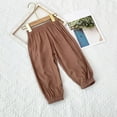 thumbnail image 1 of Cethrio Kids Boys Sweatpants, Summer Elastic Waist Casual Lightweight Jogger Pants Coffee Size 7-8 T, 1 of 5