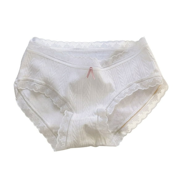 Cethrio Kids Girl's Underwear, Breathable Cotton Mid Waist Soft Girls Briefs Panties White Size 12-14 T