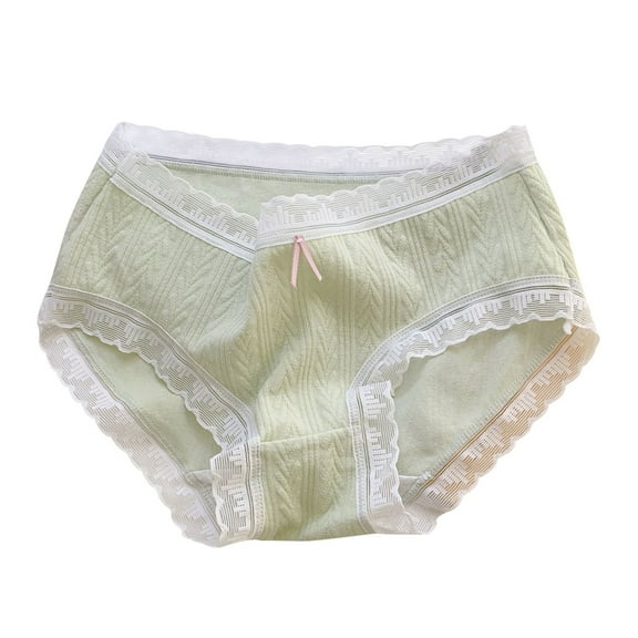 Cethrio Kids Girl's Underwear, Mid Waist Soft Cotton Breathable Girls Briefs Panties Green Size 12-14 T