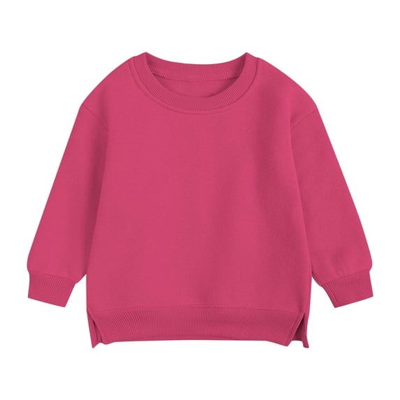 Cethrio Kids Girls Boys Sweatshirts, Casual Pullover Crew Neck Spring Fall Tops Hot Pink Size 3-4 T