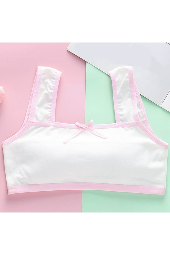 Kids Girls Bras 2025, Breathable Gifts Comfortable Cotton Girls Underwear Pink Size 13-16 T
