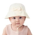 thumbnail image 1 of Cethrio Kids Girls Bucket Hats, Cotton Summer Wide Brim Outdoor Sun Hats Beige Size Free Size, 1 of 1