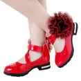 thumbnail image 1 of Cethrio Kids Girls Dress Shoes, Party School Gifts Low Heels Uniform Shoes Red Size 2.5 Big Kids, 1 of 5