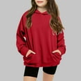 thumbnail image 1 of Cethrio Kids Girls Hoodies 2025, Pullover Long Sleeve Casual Spring Fall Tops Red Size 11-12 T, 1 of 9
