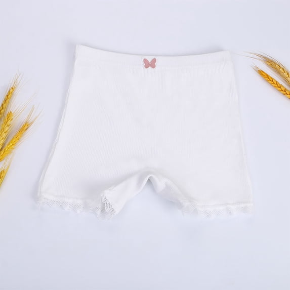 Cethrio Kids Girls Summer Shorts, Cotton Casual Elastic Waist Summer Short Leggings White Size 7-8 T