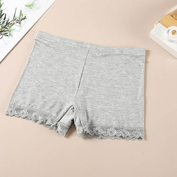 Cethrio Kids Girls Summer Shorts, Summer Elastic Waist Stretch Casual Short Leggings Gray Size 11-12 T