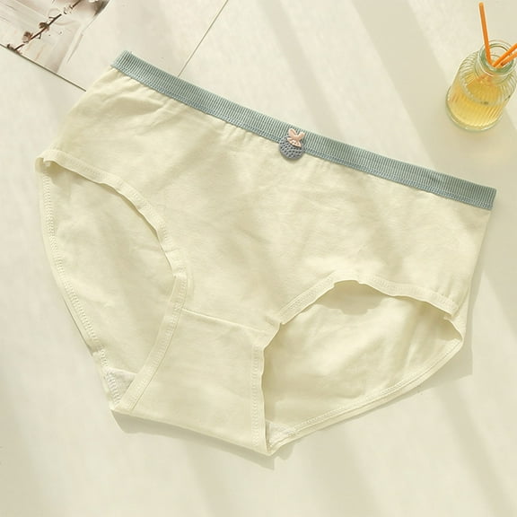 Cethrio Kids Girls Underwear, Mid-Waist Soft Cotton Breathable Girls Briefs Panties Light Blue Size 15-16 T