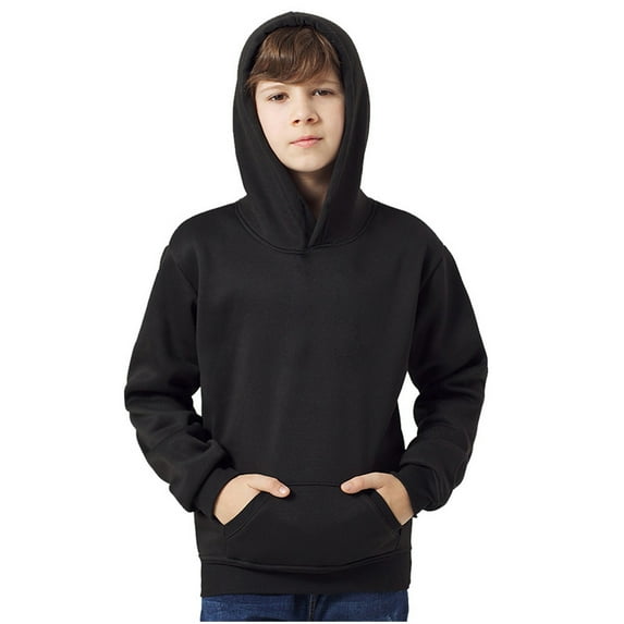Wavsuf Kids Hoodies Boy and Girls Pullover Solid with Pockets Black Hoodies Size 7-8 Years